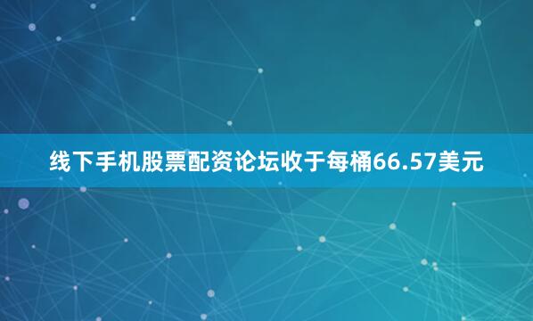 线下手机股票配资论坛收于每桶66.57美元